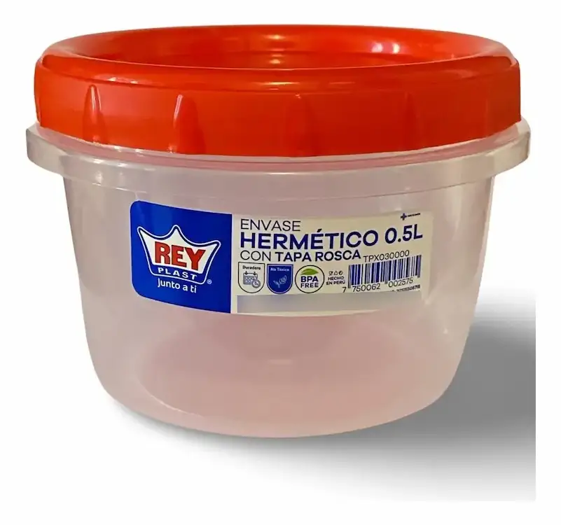 Contenedor Reyplast 500 ml Hermético Pack 4 Unidades