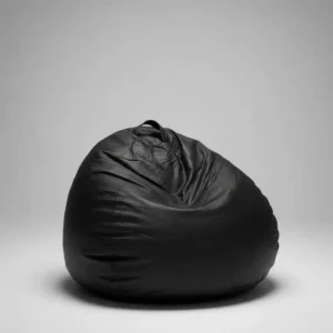 Puff Pera Decopuff Ecocuero Negro 80x80 cm con Relleno